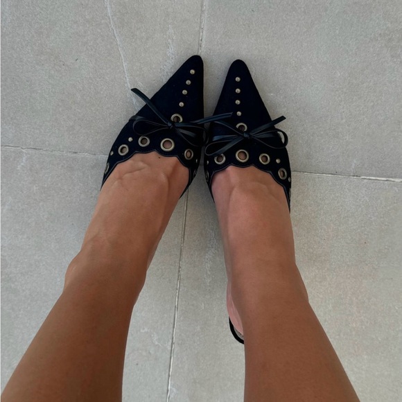 Princess Polly Charisma Pointed Suede Kitten Mule Heels - Picture 3 of 8